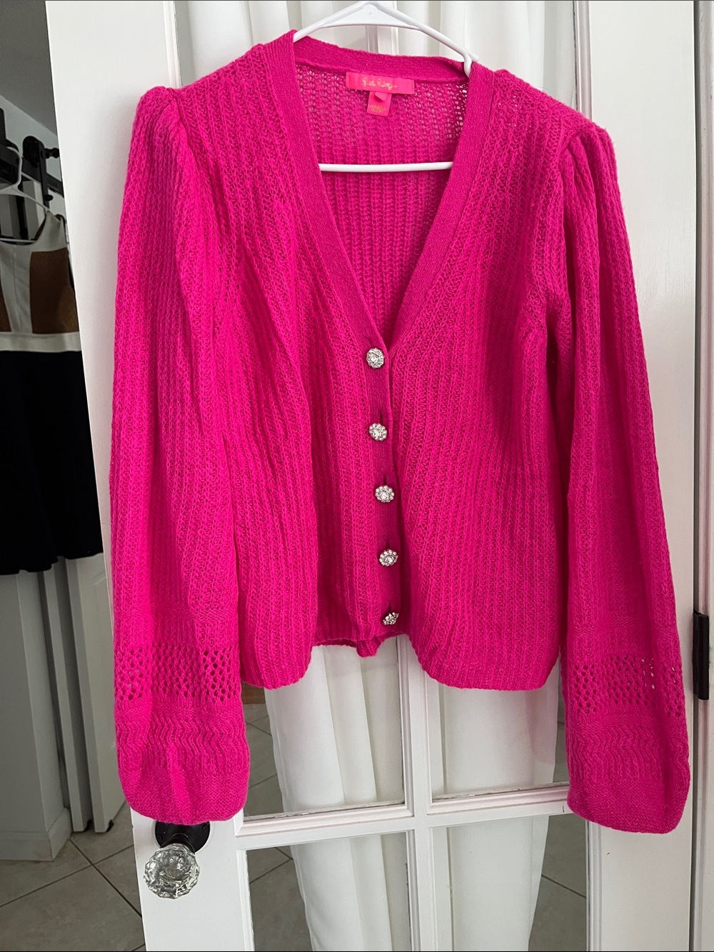 Lilly Pulitzer Hot Pink Women's Knit Cardigan Sweater